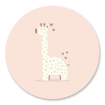 Giraffe met hartjes roze